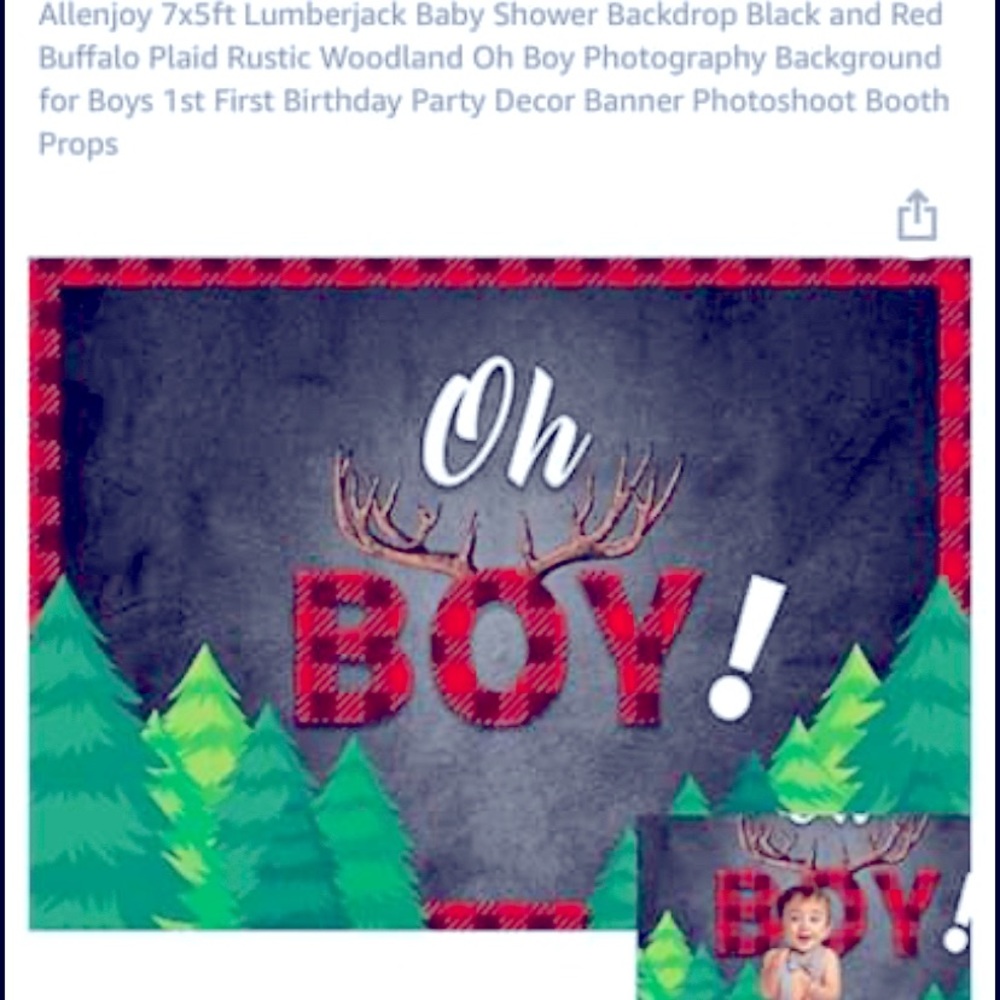 Lumberjack backdrop for baby boy shower/birthday